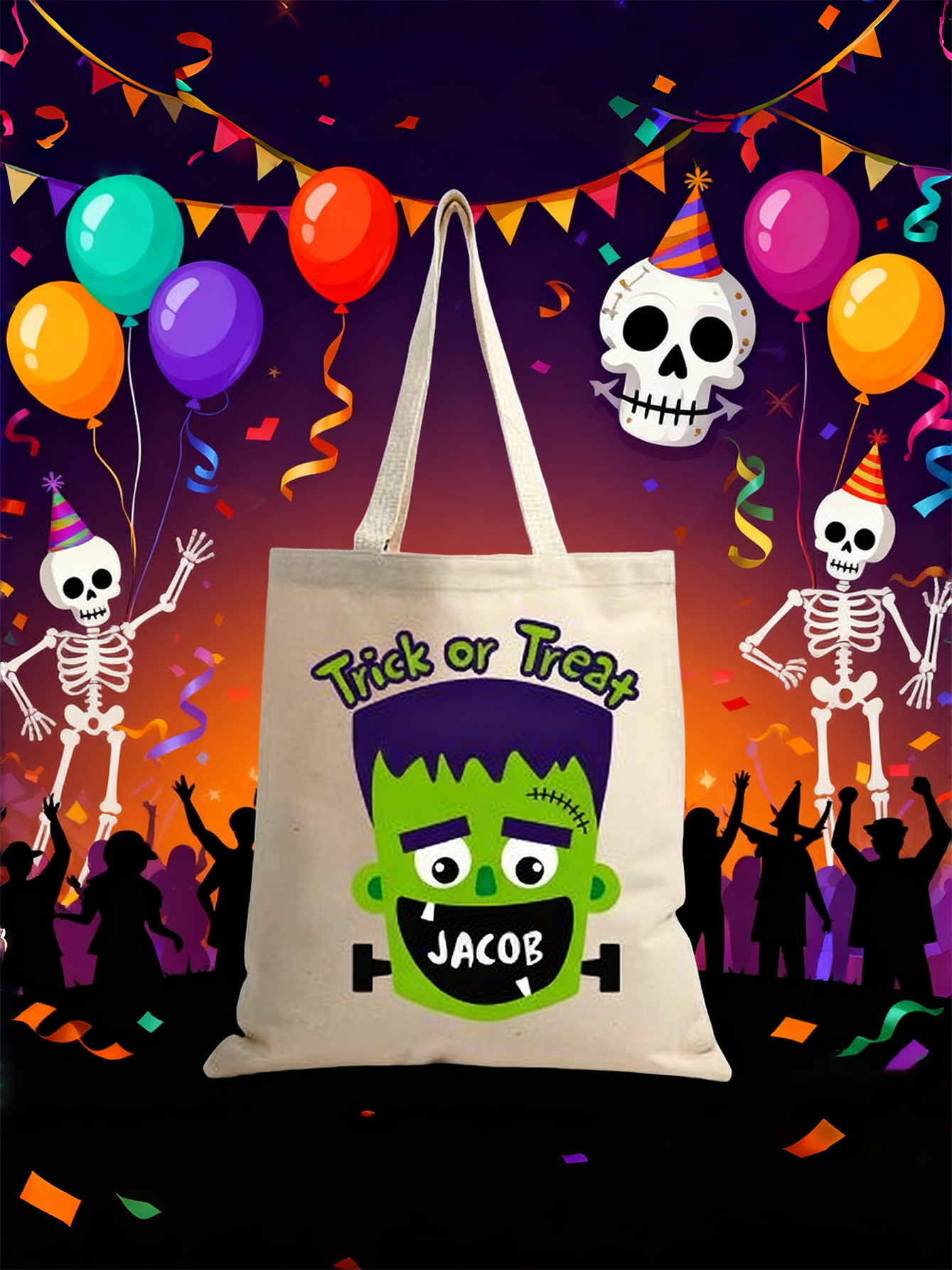 Custom Halloween Canvas Candy Bag